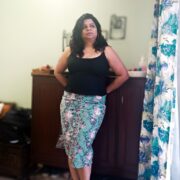 Hand-block Bagru cotton skirt