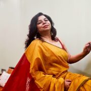 Yellow handloom cotton-silk