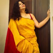 Warm yellow haldi saree