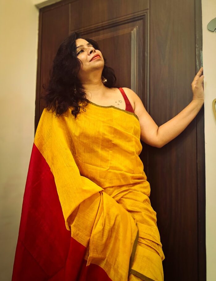 Warm yellow haldi saree