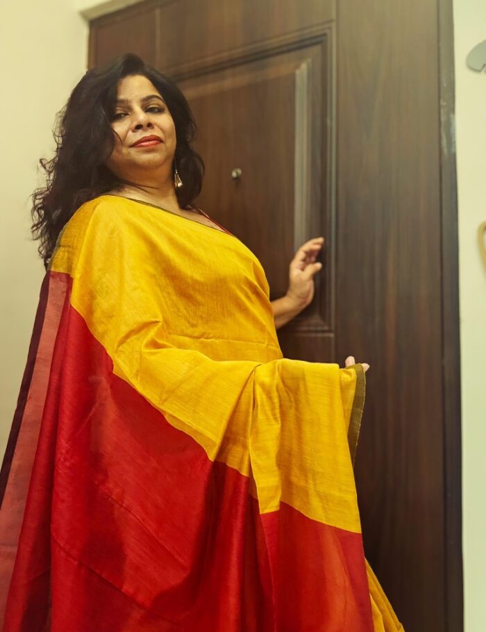Turmeric yellow saree
