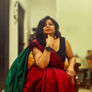 Kesar-color handwoven saree
