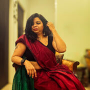 Golden-orange kesar saree