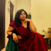 Saffron-hued cotton silk saree