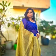 Soft blue basil weave saree