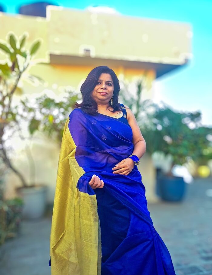 20241215_170720 Teal blue handwoven saree