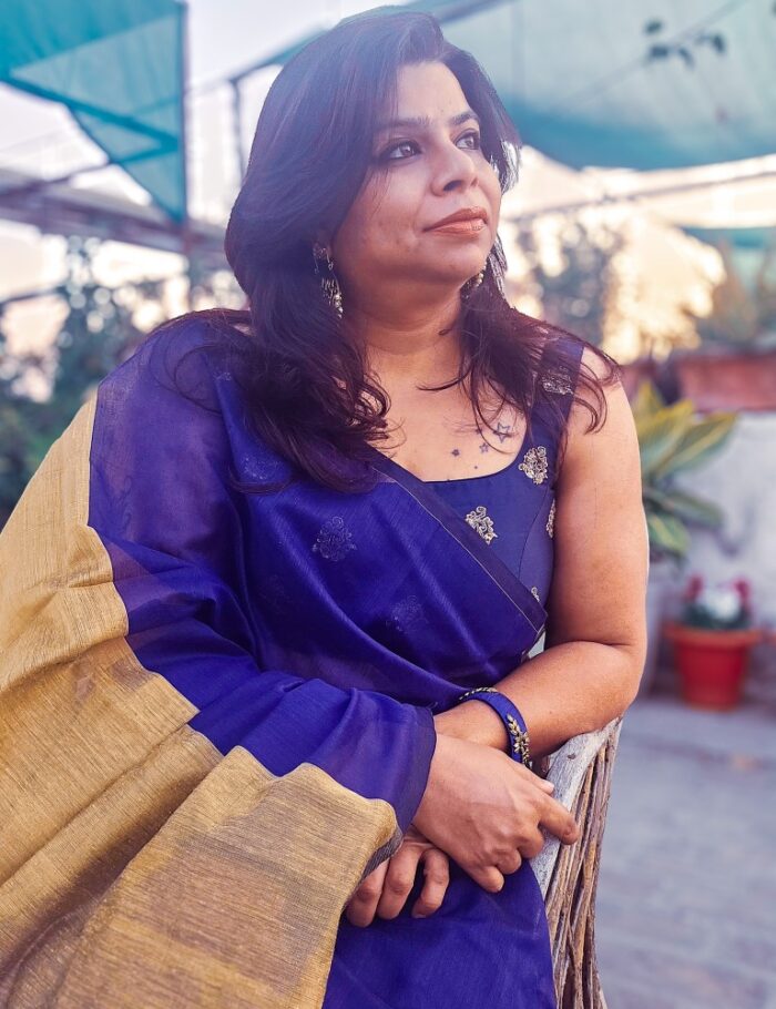 20241215_171415 Blue Basil cotton-silk saree