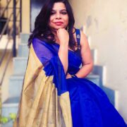 Blue Basil Cotton Silk Saree