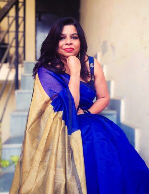 Blue Basil Cotton Silk Saree