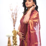 Festive copper silk saree