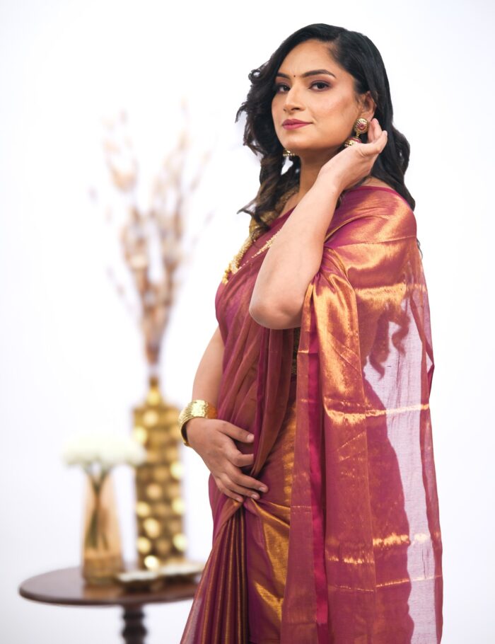 DSCF2710 Festive copper silk saree
