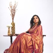 Copper tissue silk saree