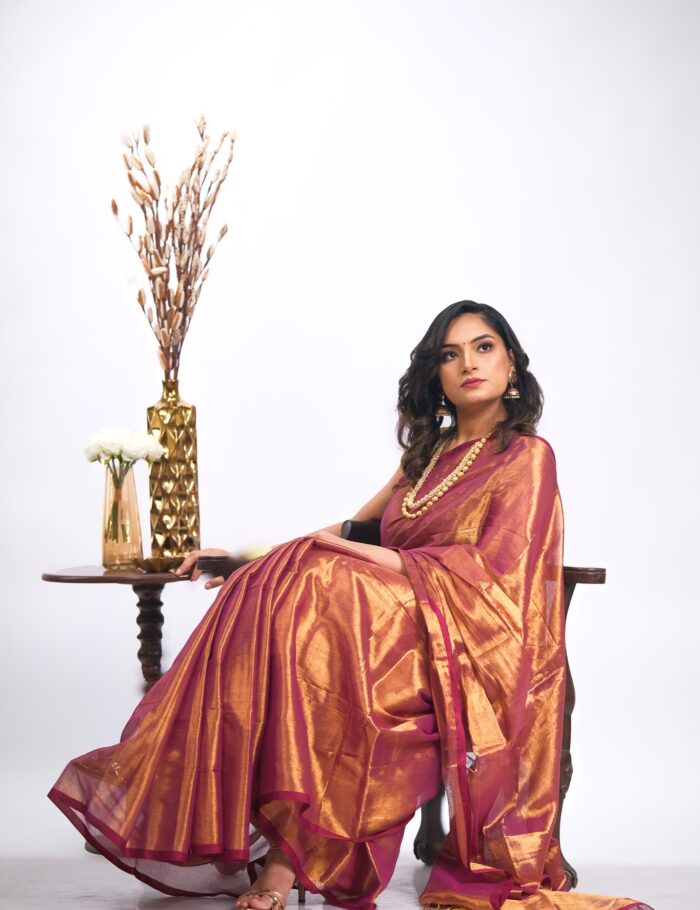 DSCF2744 Copper tissue silk saree