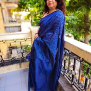 Neeli blue block zari saree