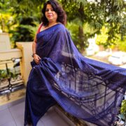 Neeli Lakeer cotton zari saree