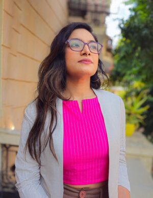 Pink Pin-Stripe Crop Top