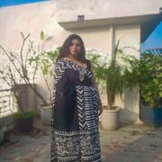 Deep-ink Bagru print saree