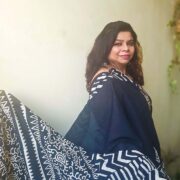 Pre-stitched Bagru cotton saree