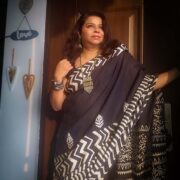 Blue hand-block Bagru cotton