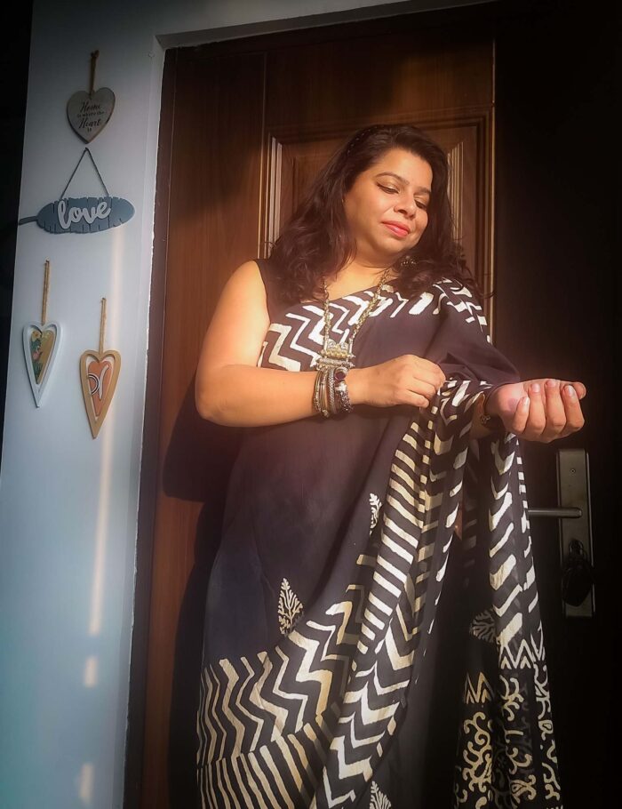Lightweight Bagru cotton saree