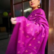 Graceful pink Katan drape