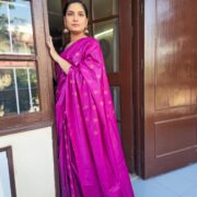 Banarasi pink Katan silk
