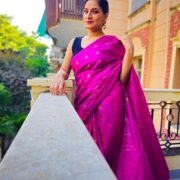 Cosmo Pink Katan Silk Saree