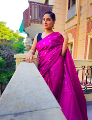Cosmo Pink Katan Silk Saree