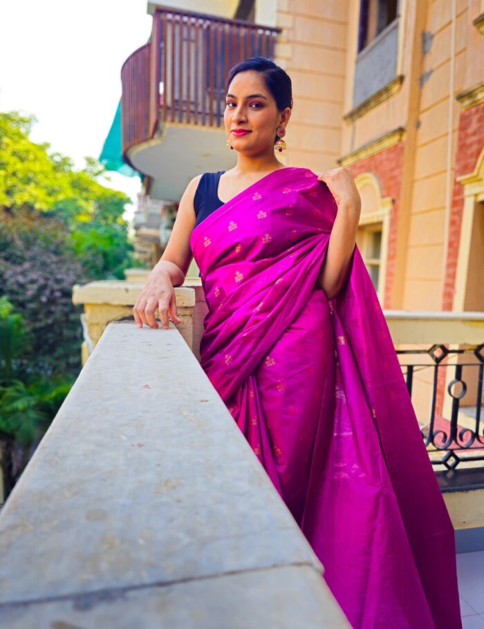 20250120_122657 Cosmo Pink Katan Silk Saree