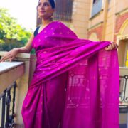 Pink Katan silk drape