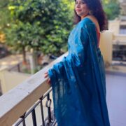 Blue silk with sheen