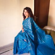 Blue Lagoon Katan Silk Saree