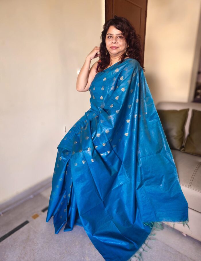 Blue Banarasi Katan
