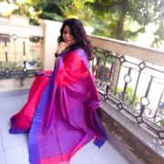 Strawberry Margarita Katan Silk Saree
