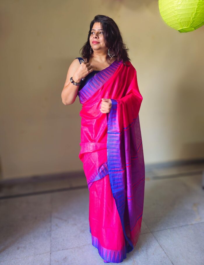 20250121_121444 Strawberry Margarita Katan Silk Saree