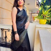 Premium black Katan silk saree LIT edition