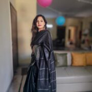 LIT black Katan silk saree