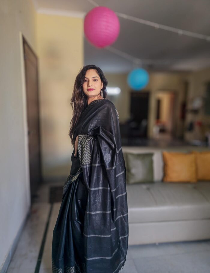 LIT black Katan silk saree