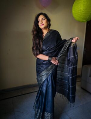 LIT Black Katan Silk Saree