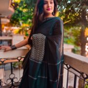Black Katan silk saree “LIT” design