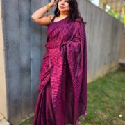 Khadi Saree in Wine