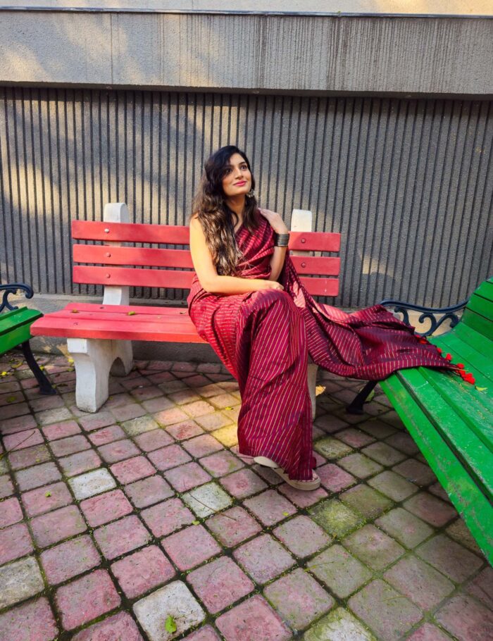 20250126_153825 Handloom Red Khadi Saree