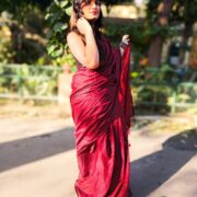 Red Cotton Zari Saree