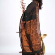Dark indigo copper zari saree