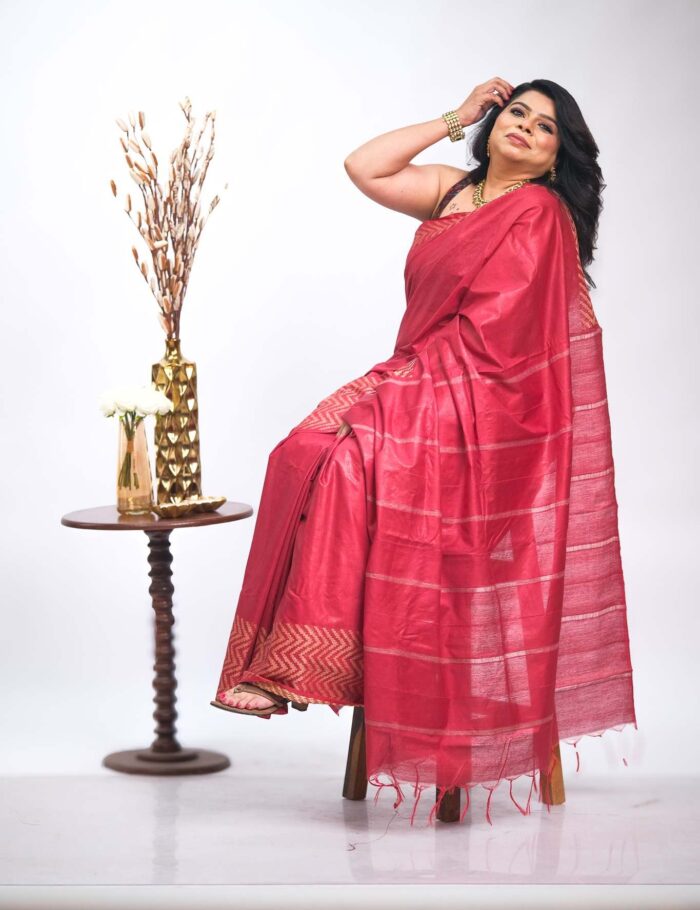 DSCF2774 Sangria color festive saree