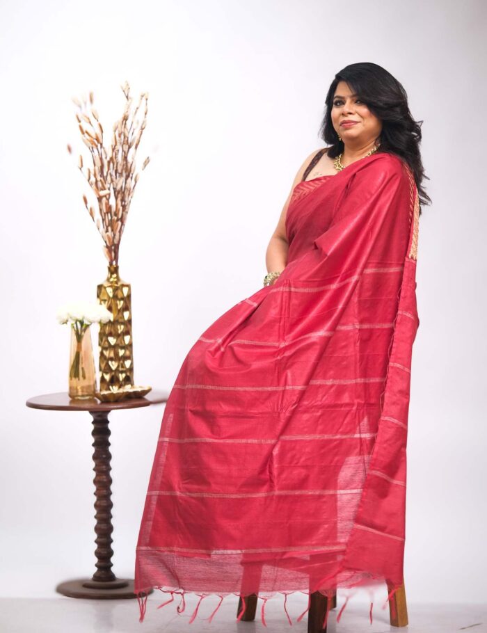 DSCF2779 Lush sangria silk saree