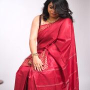 Lush sangria silk saree