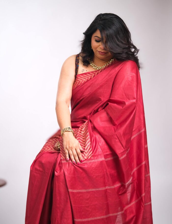 DSCF2795 Lush sangria silk saree