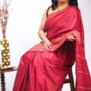 Festive red Katan silk