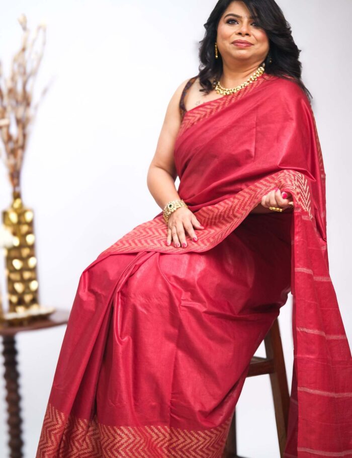 DSCF2801 Festive red Katan silk
